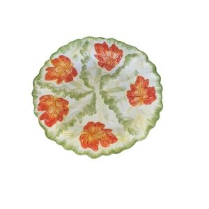 CBK Ltd Hand Painted Fall Leaf Divided Serving Plate Thanksgiving